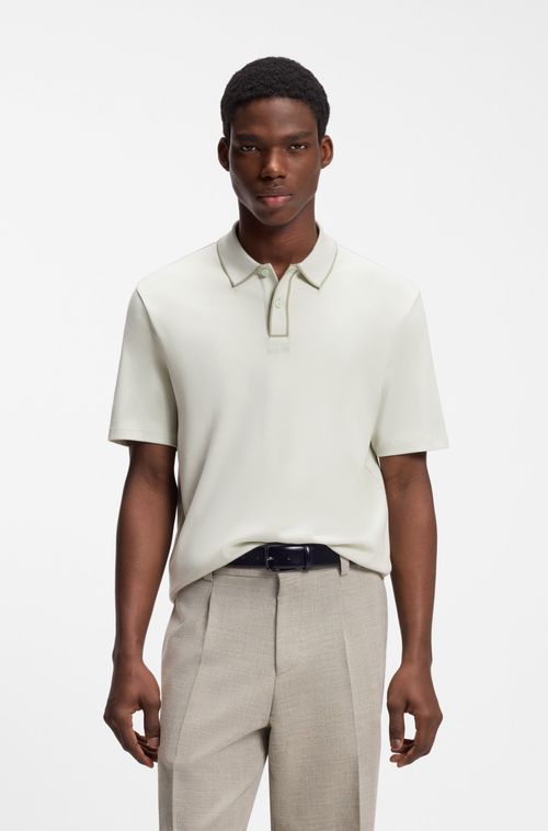 Polo Em Jersey De Algodão Com Acabamentos Contrastante