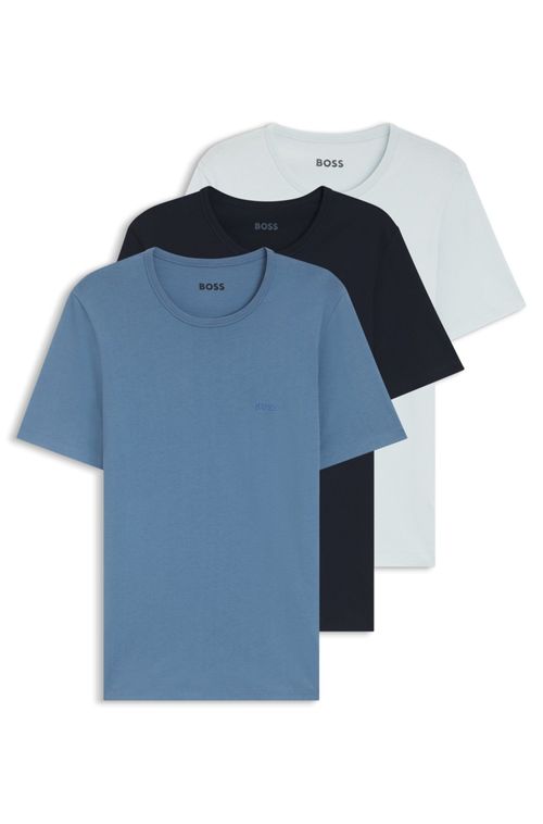 Pack De Três Camisetas Em Algodão Com Logo Bordado
