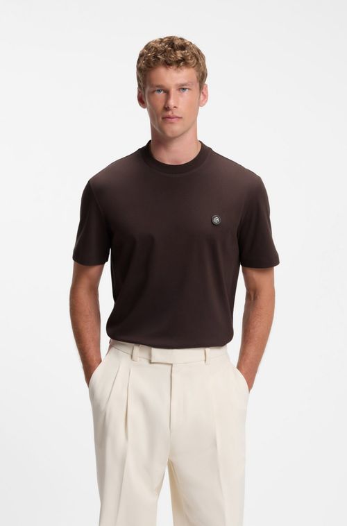 Camiseta De Algodão Mercerizado Com Monograma Double B