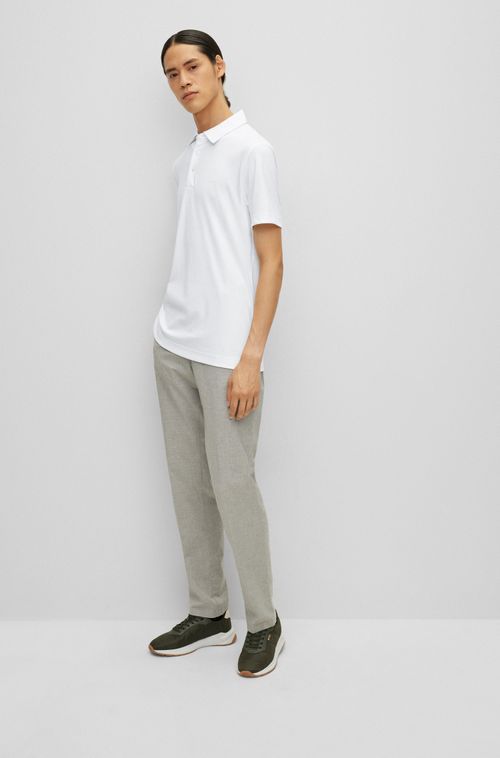 Camisa Polo Slim Fit Em Algodão Orgânico Com Logo