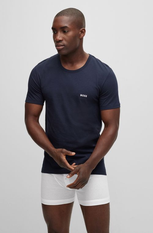 Conjunto 3 Camisetas Em Algodão Com Logo Bordado