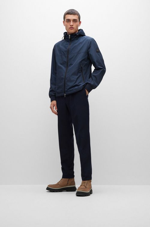 Jaqueta Regular Fit Repelente À Água Com Capuz Destacável