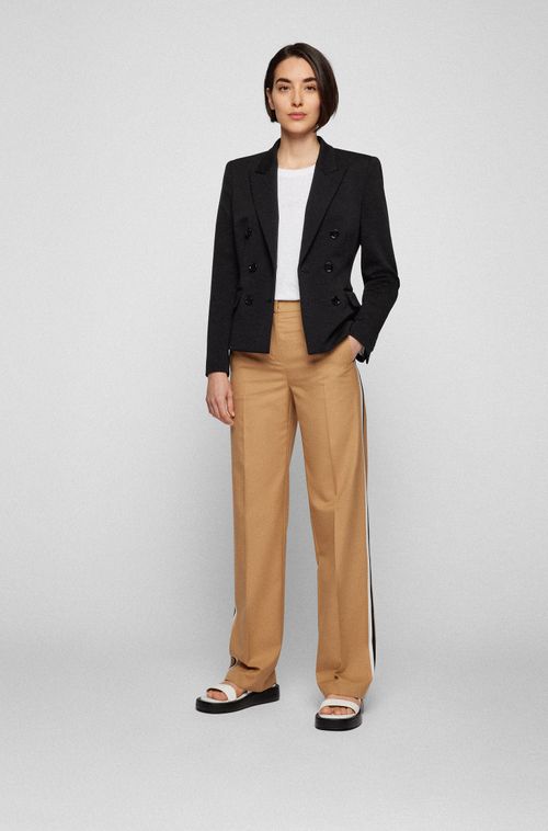 Blazer Trespassado Regular Fit Em Tecido Stretch