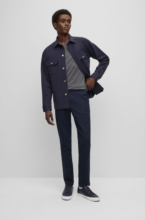 Camiseta Regular Fit Em Algodão Mercerizado Com Gola V