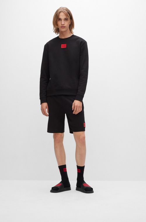 Shorts De Algodão Francês Felpudo Com Logo