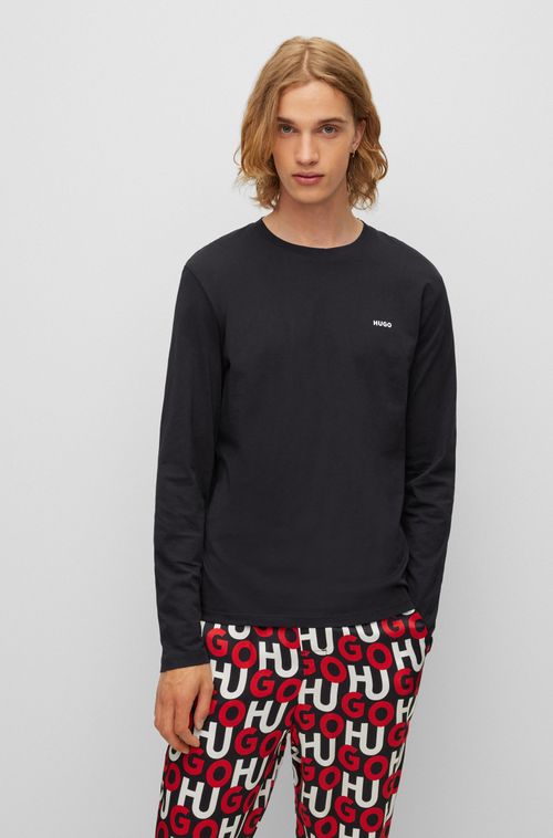 Camiseta De Mangas Compridas Em Jersey De Algodão Com Logo