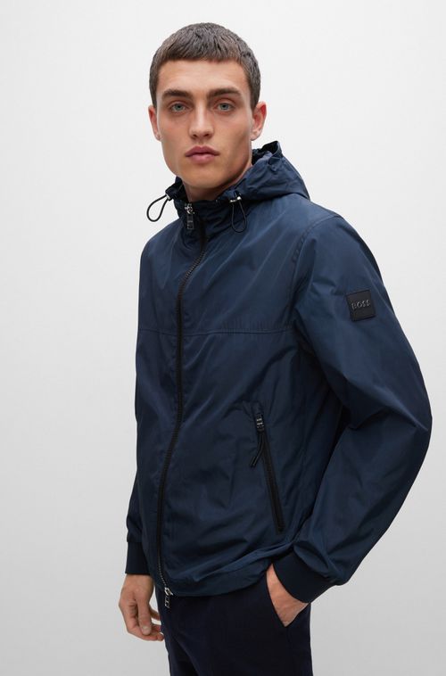 Jaqueta Regular Fit Repelente À Água Com Capuz Destacável