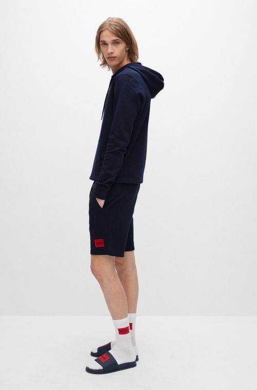 Shorts De Algodão Francês Felpudo Com Logo