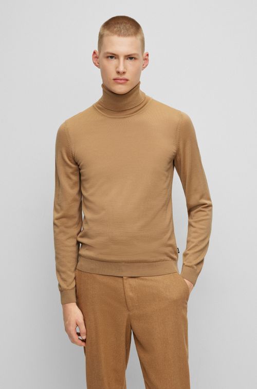 Sueter De Gola Alta Slim Fit Em Lã Virgem