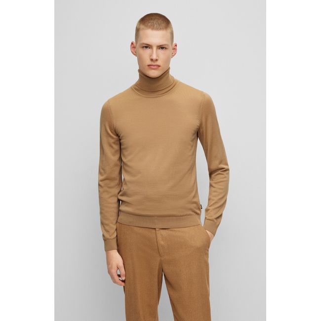 Sueter De Gola Alta Slim Fit Em Lã Virgem