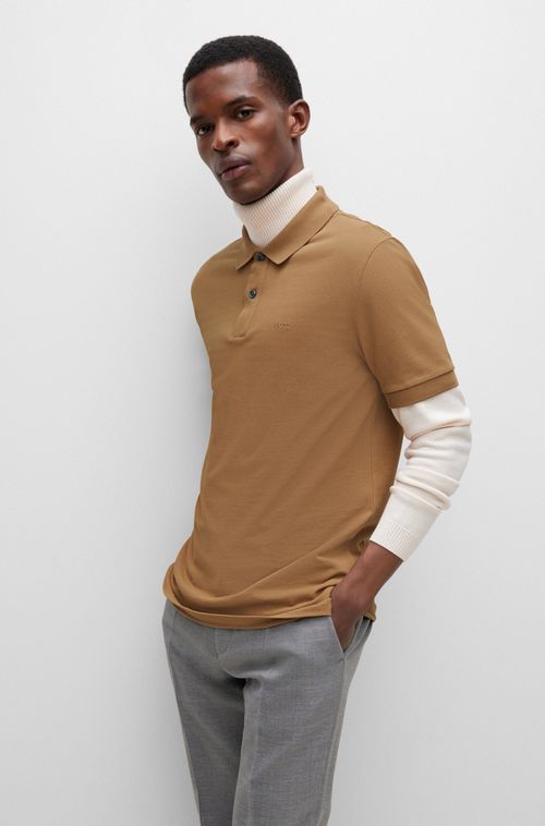 Camisa Polo De Algodão Orgânico Com Logo Bordado