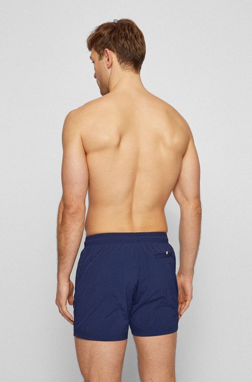 Shorts De Praia De Secagem Rápida Com Logo Em Contraste