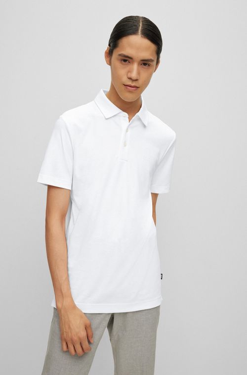 Camisa Polo Slim Fit Em Algodão Orgânico Com Logo