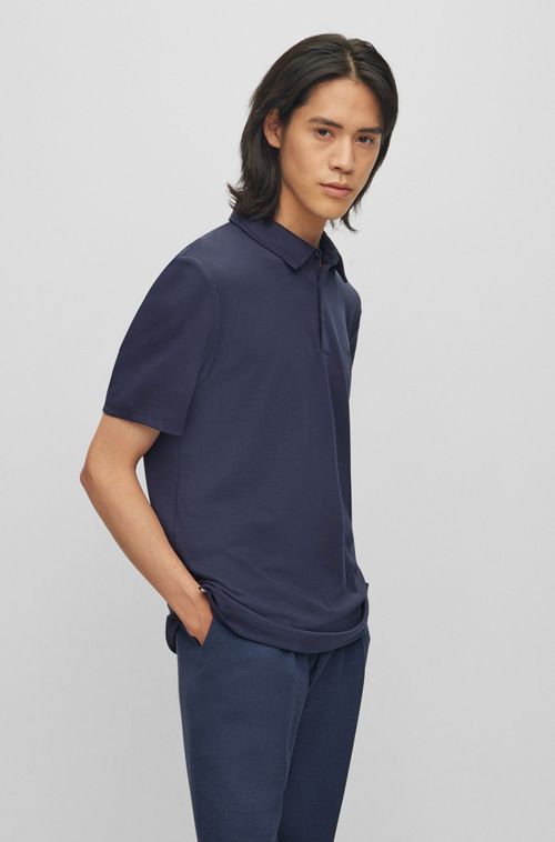 Camisa Polo Slim Fit Em Algodão Orgânico Com Logo