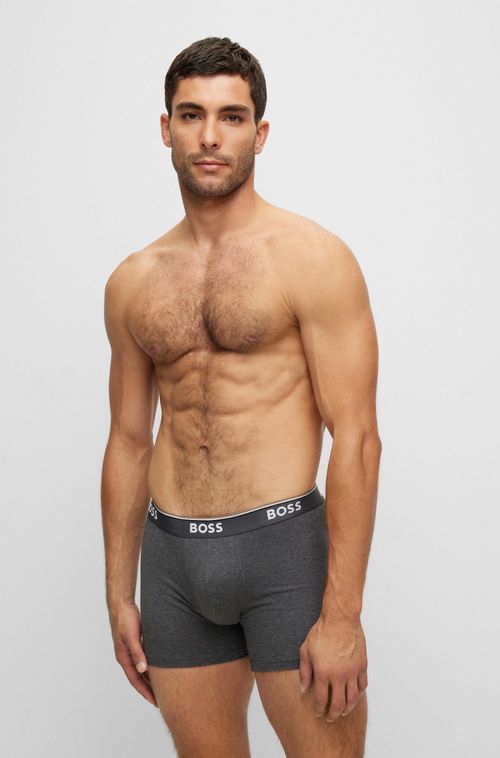 Conjunto 3 Cuecas Boxer Em Algodão Stretch Com Logo