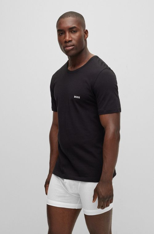 Conjunto 3 Camisetas Em Algodão Com Logo Bordado