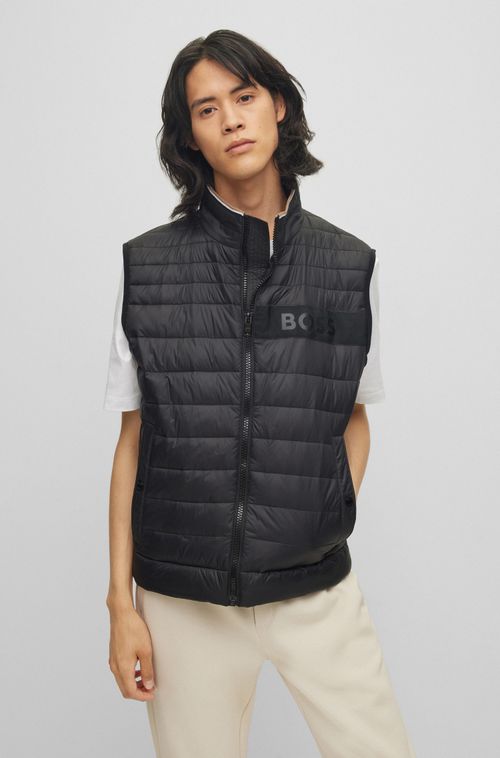 Colete Puffer Repelente À Água Com Fita De Logo 3D
