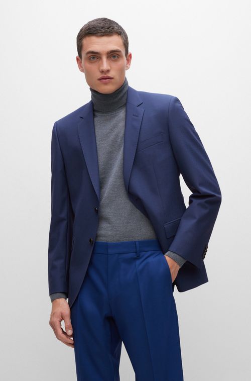 Blazer Slim Fit Em Lã Virgem Stretch