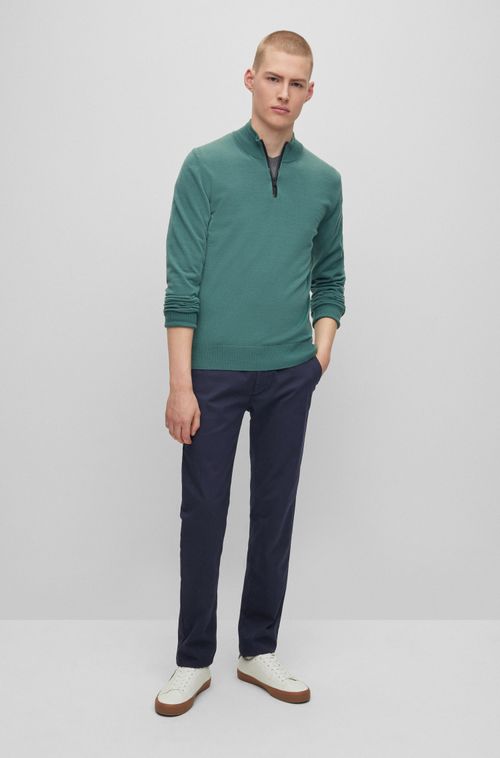 Calça Chino Slim Fit Em Gabardine De Algodão Stretch