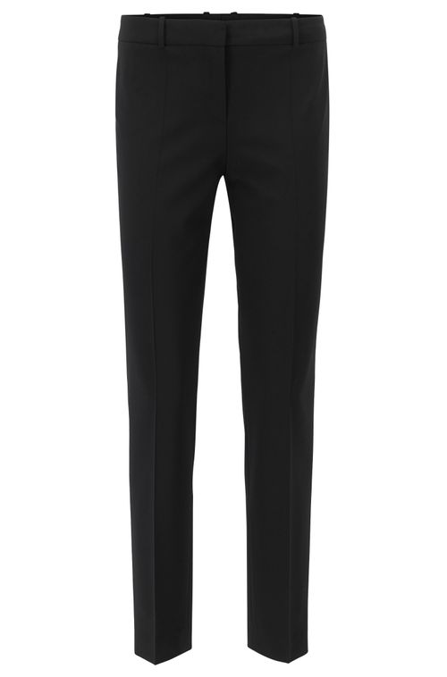 Calça Cropped Regular Fit Em Lã Virgem Italiana
