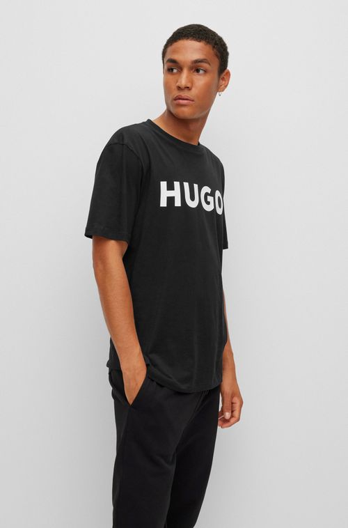 Camiseta De Algodão Regular Fit Com Logo