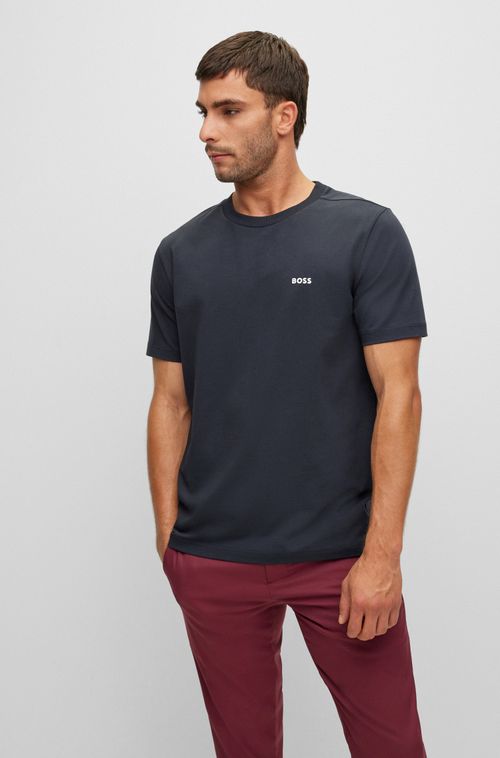 Camiseta Em Algodão Stretch Com Logo