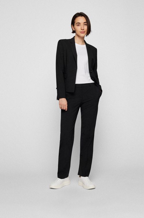 Calça Regular Fit Em Lã Virgem Italiana