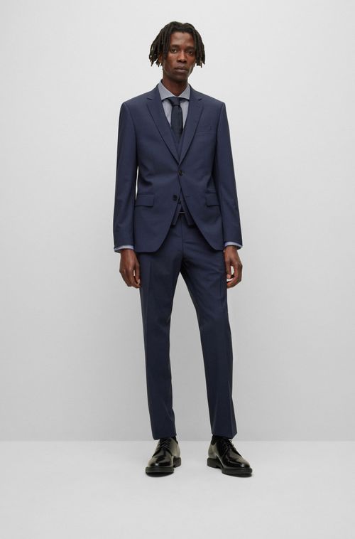 Blazer Slim Fit Em Lã Virgem Stretch