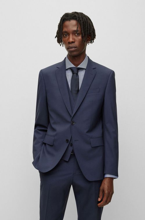 Blazer Slim Fit Em Lã Virgem Stretch