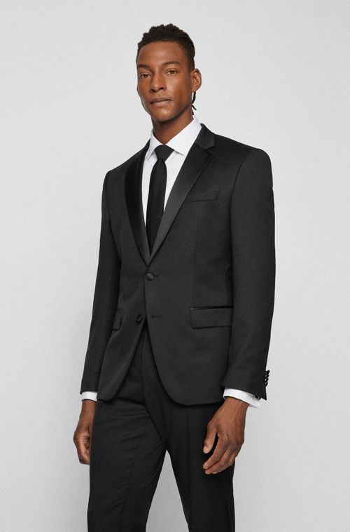 Blazer De Smoking Em Sarja De Lã Virgem