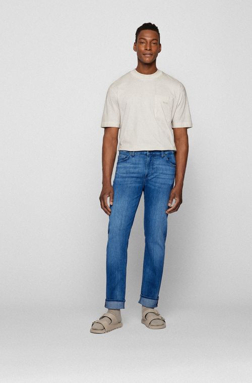 Calça Jeans Regular Fit Em Denim Italiano