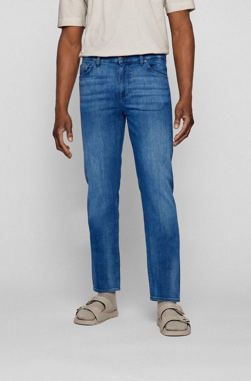 Calça Jeans Regular Fit Em Denim Italiano