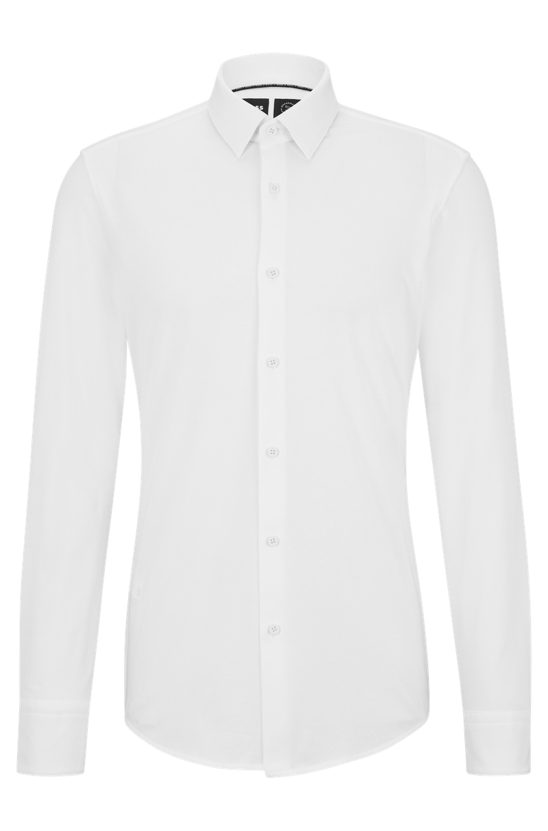 Camisa De Ajuste Slim Em Algodão Elástico De Alto Desempenho