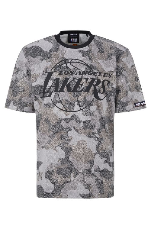 Camiseta BOSS X NBA Em Jersey De Algodão Com Estampa Camuflada