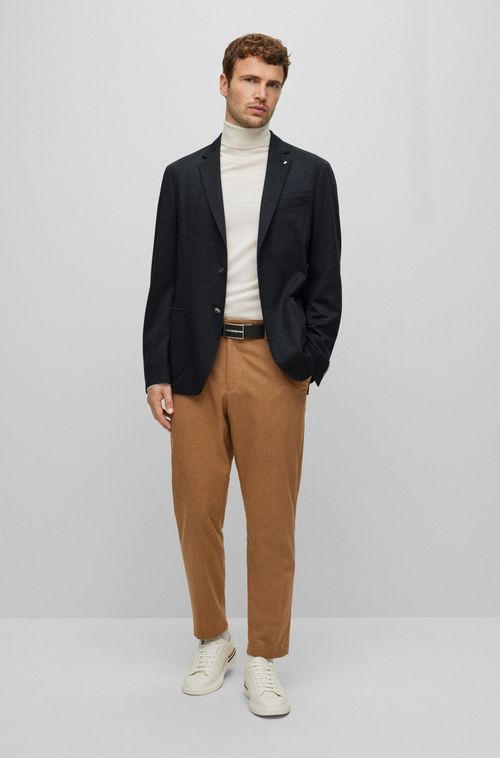 Blazer Slim Fit Em Jersey De Lã Virgem Melange