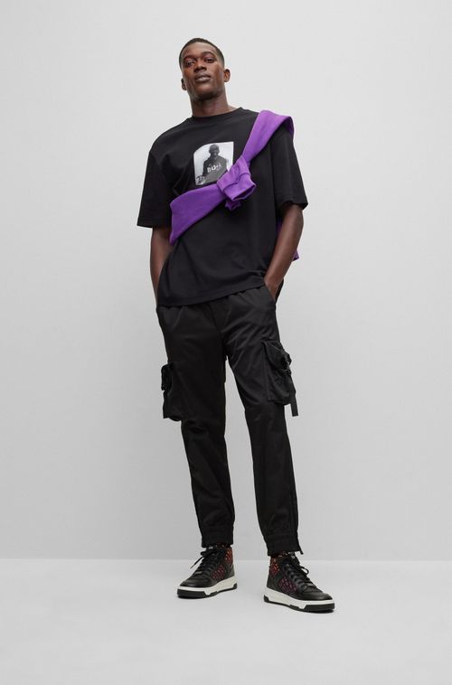 BOSS X Khaby Camiseta Oversized Em Algodão Com Arte Lenticular