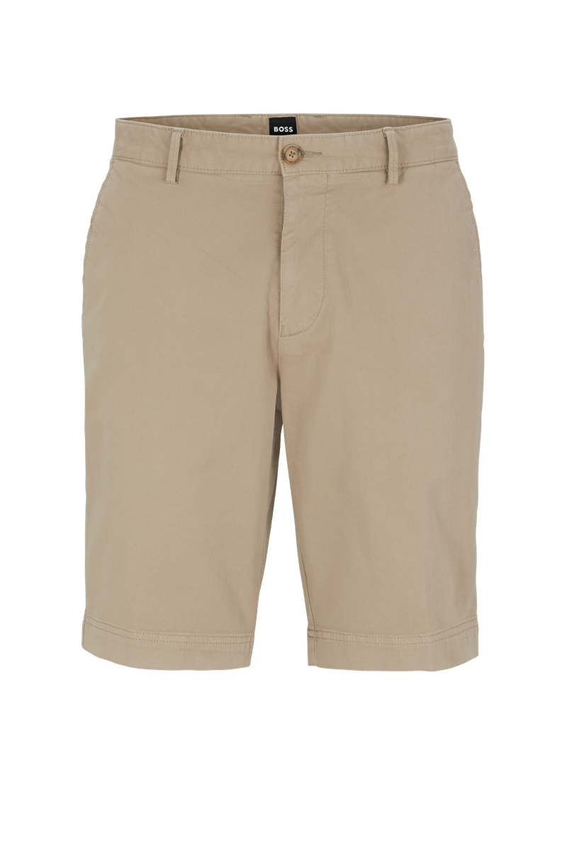 Shorts Slim Fit Em Gabardine De Algodão Stretch
