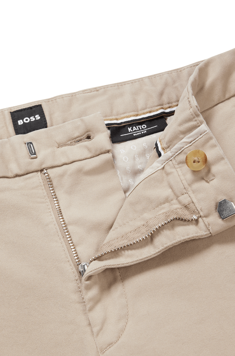 Calças Chino Slim-Fit Em Gabardine Stretch