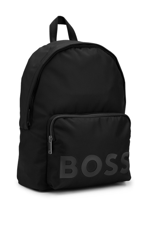 Mochila Em Tecido Reciclado Com Zíper E Listras