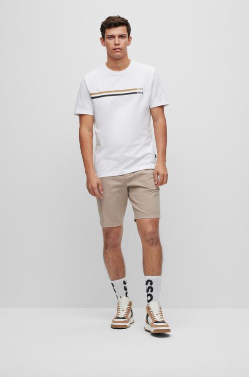 Shorts Slim Fit Em Gabardine De Algodão Stretch