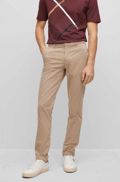 Calças Chino Slim-Fit Em Gabardine Stretch