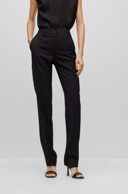 Calça Regular Fit Em Lã Responsável