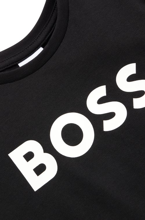 Camiseta Infantil De Malha De Algodão E Logo De Alto Contraste