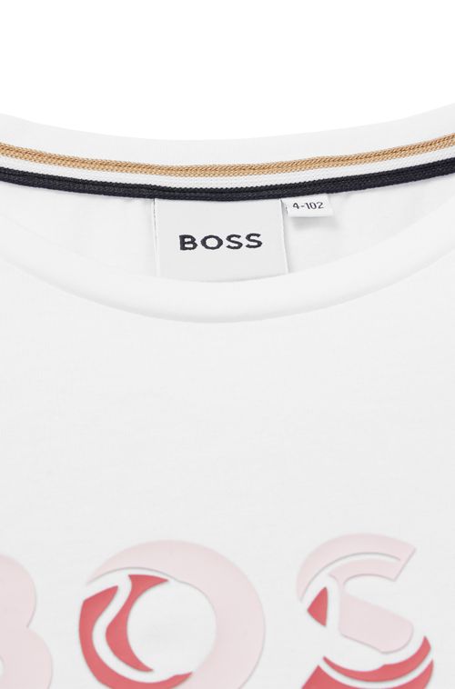 Camiseta Infantil Em Algodão Flexível Com Logo Estampado