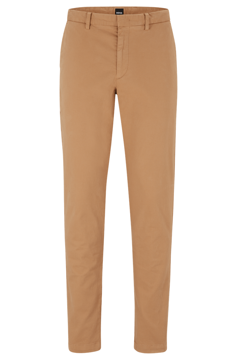 Calças Chinos De Ajuste Fino Em Gabardine De Algodão.