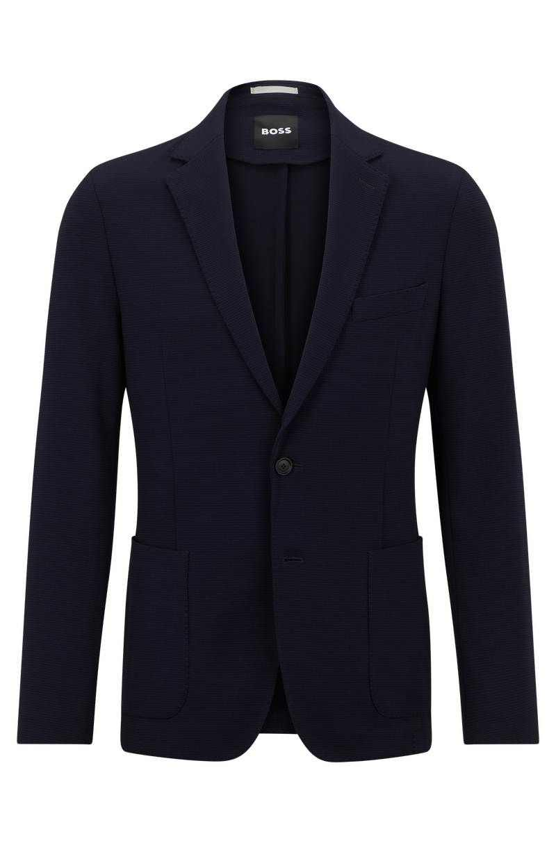 Blazer Slim Fit Em Jérsei De Desempenho Elástico Com Micro Estampas