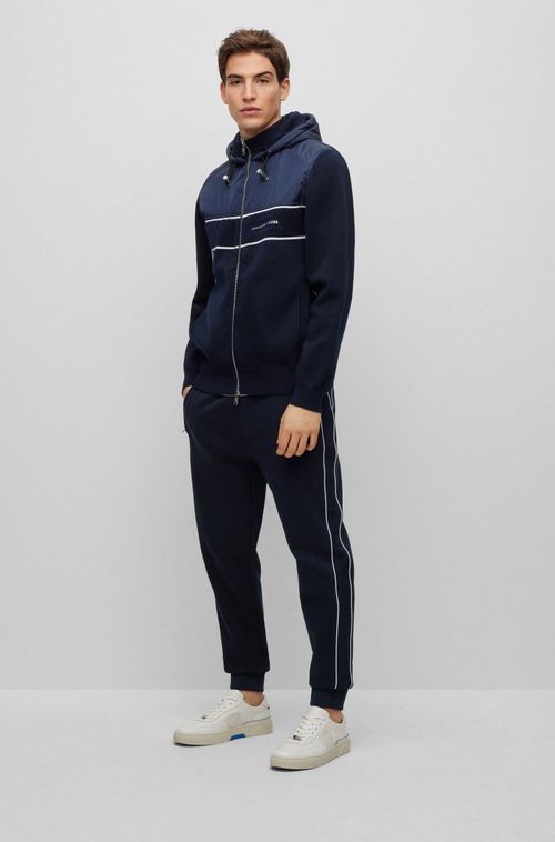 Calças De Treino Porsche X Boss De Malha Respirável Tonal Em Mistura De Algodão Mercerizado