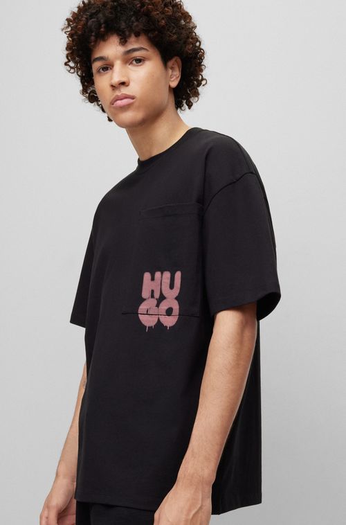 Camiseta De Jersey De Algodão Com Logotipo Empilhado Inspirado Em Grafite