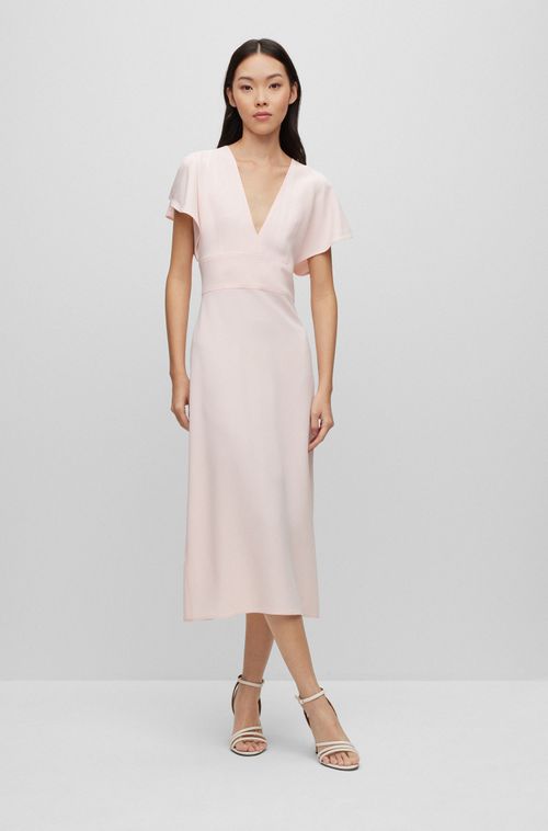 Vestido Longo Com Caimento Ajustado E Decote Em V