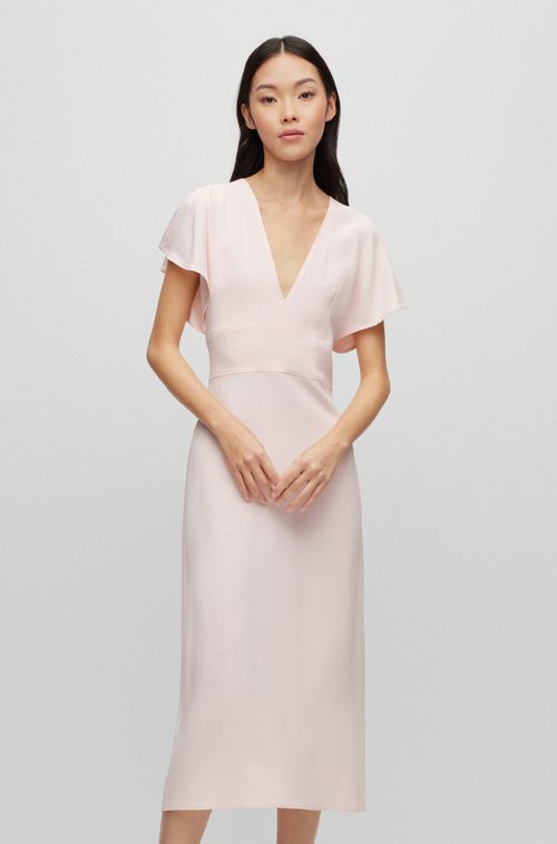 Vestido Longo Com Caimento Ajustado E Decote Em V